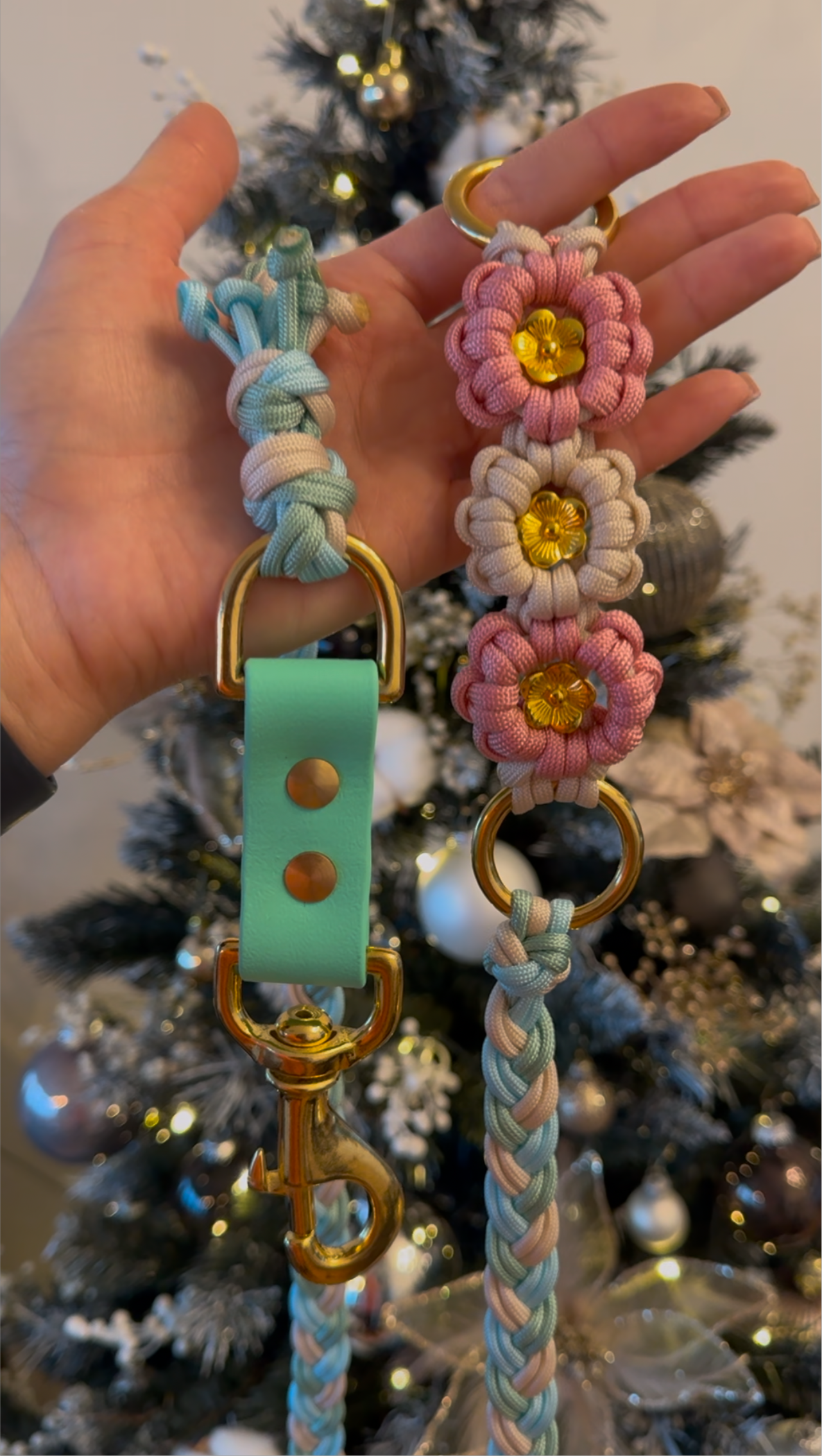 Handsfree Leine „Good Vibes Fleur“ mit Akzent